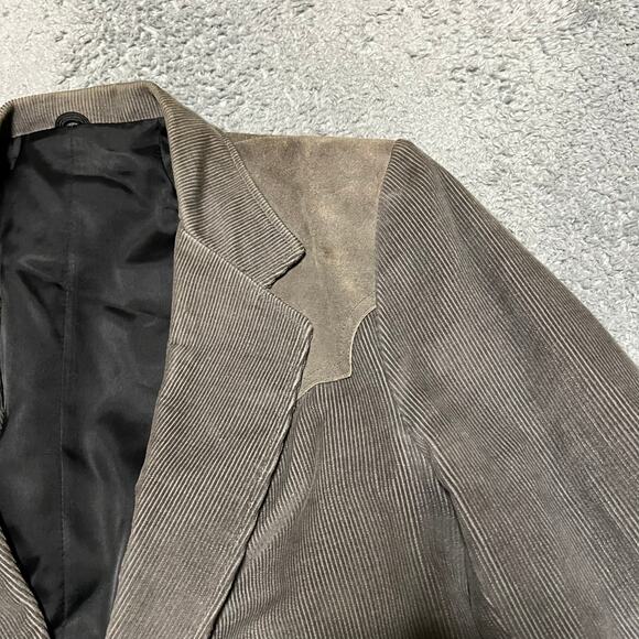 VTG Miller Stockman Western Blazer Mens 40 Long Gray Corduroy 2 Button Western - Picture 2 of 11